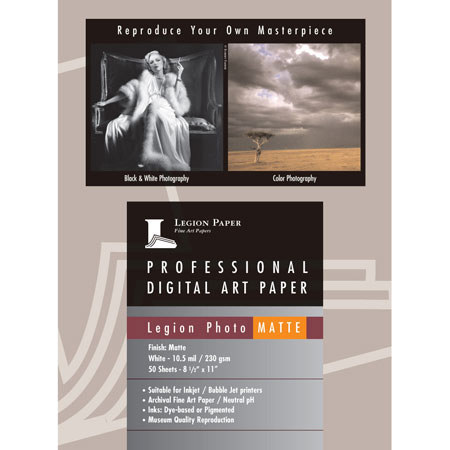 Moab Somerset Photo Matte Inkjet Paper, 230gms, 8.5x11", 50 Sheets