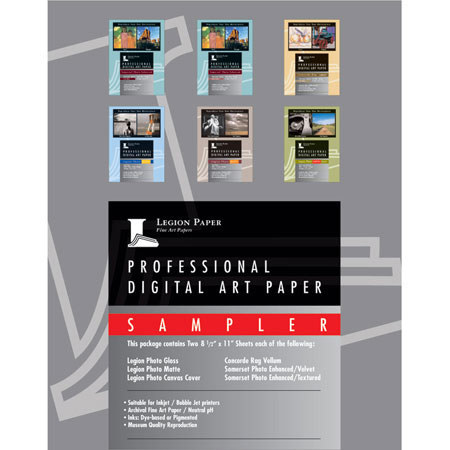 Moab Digital Art Inkjet Paper Sampler Pack, 8.5" x 11", 14 Sheets. #LSDS85117