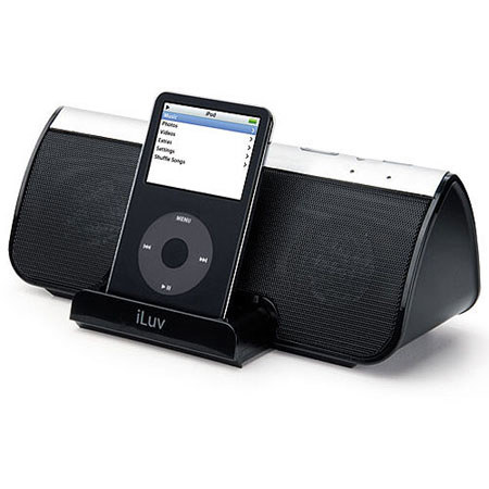 iLuv I189BLK Stereo Speaker with iPod/iPhone Dock Black