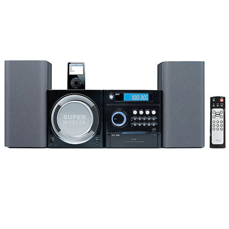 iLuv Luv i7500 2.1 Channel Mini Audio System with MP3 Playback Capability and iPod Docking Station, Black