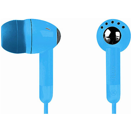 iLuv i301 Lightweight In-Ear Earphone with Built-In Volume Control, for the iPod, Blue