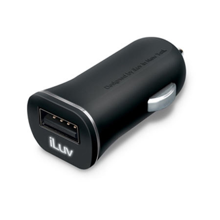 iLuv MobiSeal Micro Size USB Car Charger for Galaxy Tab/S, Smartphones, Black