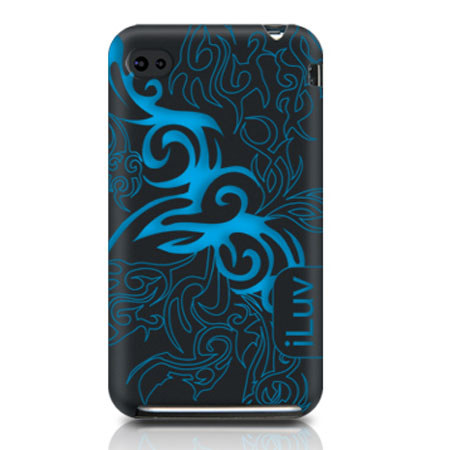 iLuv ICC723BLK iPhone 4 Tribal Silicone Case, Black
