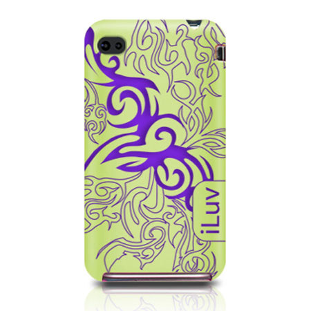 iLuv ICC723GRN iPhone 4 Tribal Silicone Case, Green