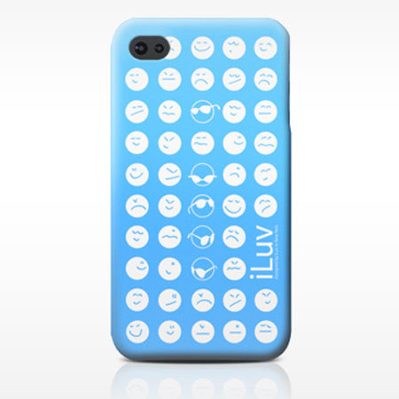 iLuv ICC731BLU Emoticon Ultra Thin iPhone 4G Case, Blue