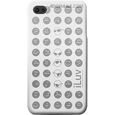 iLuv ICC731WHT Emoticon Ultra Thin iPhone 4G Case White
