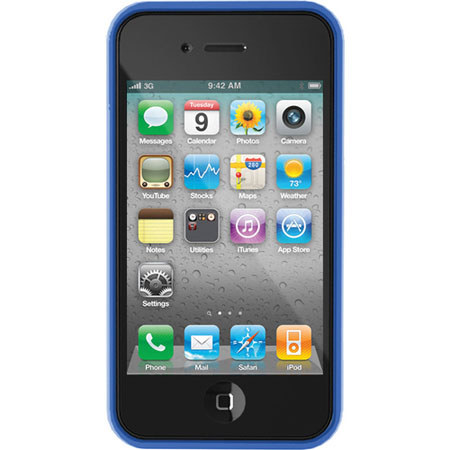 iLuv ICC741 Blue TPU Flex-Trim Case for iPhone 4 CDMA