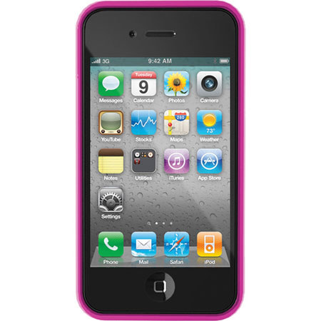 iLuv ICC741 Pink TPU Flex-Trim Case for iPhone 4 CDMA