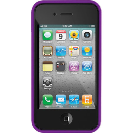 iLuv ICC741 Purple TPU Flex-Trim Case for iPhone 4 CDMA
