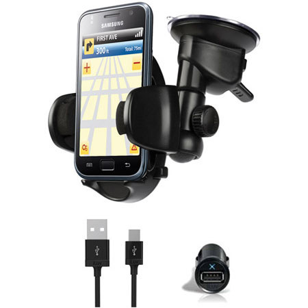 iLuv Windshield Mount Kit and Micro USB Cable, Black