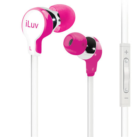 iLuv iEP317 Stereo Earphones with Apple Remote Control & Mic - Pink
