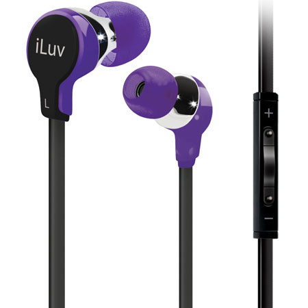 iLuv iEP317 Stereo Earphones with Apple Remote Control & Mic - Purple