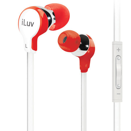 iLuv iEP317 Stereo Earphones with Apple Remote Control & Mic - Red