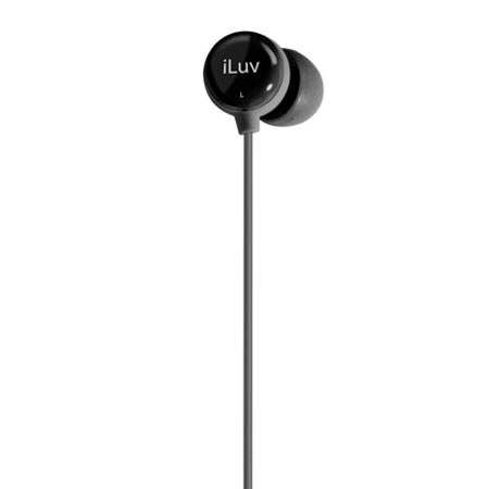 iLuv Sweet Cotton Mini High-Fidelity Stereo Earphones, Black