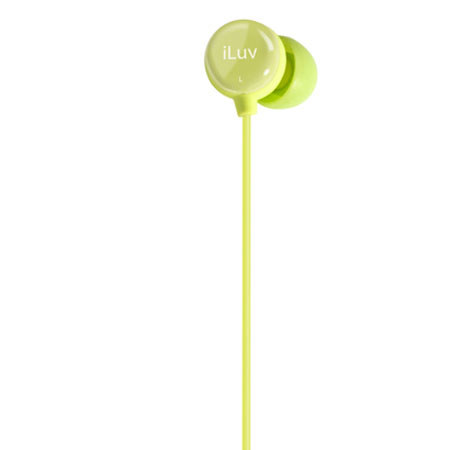 iLuv Sweet Cotton Mini High-Fidelity Stereo Earphones, Green