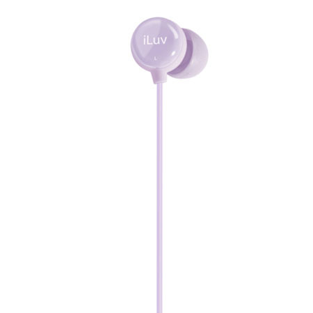 iLuv Sweet Cotton Mini High-Fidelity Stereo Earphones, Purple