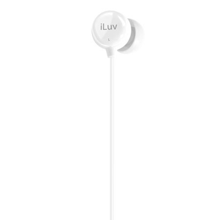 iLuv Sweet Cotton Mini High-Fidelity Stereo Earphones, White
