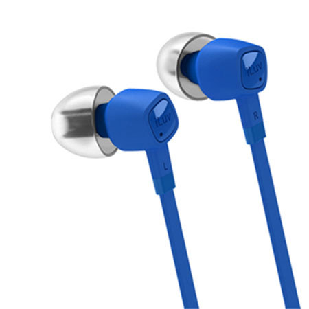 iLuv Bubble Gum Pro High-Performance Earphones for iPad/iPhone/iPod, Blue