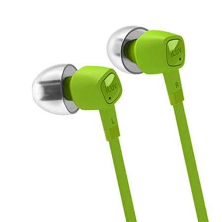 iLuv Bubble Gum Pro High-Performance Earphones for iPad/iPhone/iPod, Green