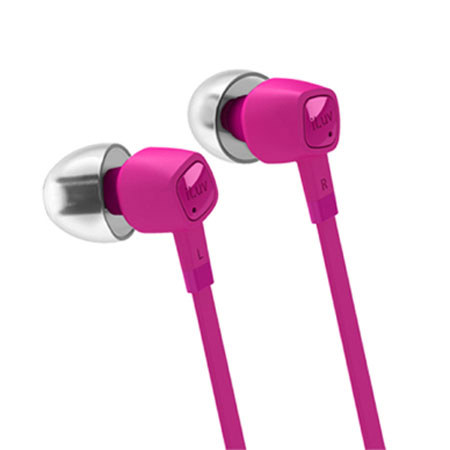 iLuv Bubble Gum Pro High-Performance Earphones for iPad/iPhone/iPod, Pink