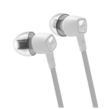 iLuv Bubble Gum Pro High-Performance Earphones for iPad/iPhone/iPod, White