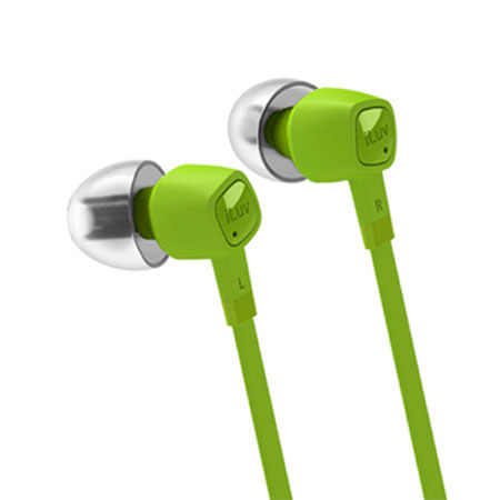 iLuv Bubble Gum Pro High-Performance Earphones for Smartphones, Green