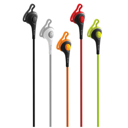 iLuv FitActive Stereo Earphones for iPad/iPhone/iPod, Red