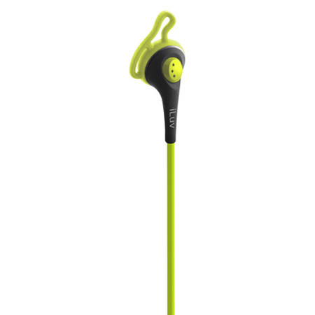 iLuv FitActive High-Fidelity Sports Earphones for Smartphones, Green