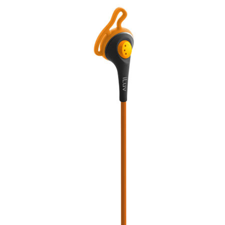 iLuv FitActive High-Fidelity Sports Earphones for Smartphones, Orange