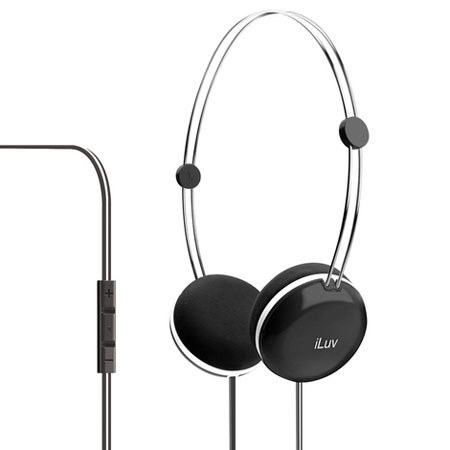 iLuv Sweet Cotton Stereo Headphone for iPad/iPhone/iPod, Black