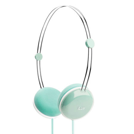 iLuv Sweet Cotton High-Fidelity Stereo Headphones for Smartphones, Pastel Blue