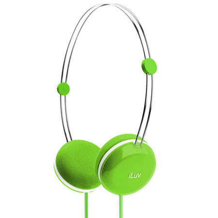 iLuv Sweet Cotton High-Fidelity Stereo Headphones for Smartphones, Green