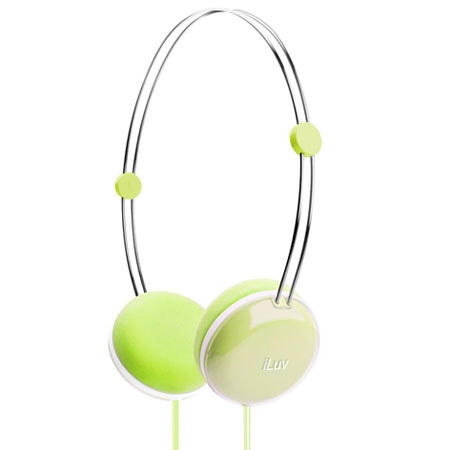 iLuv Sweet Cotton High-Fidelity Stereo Headphones for Smartphones, Pastel Green