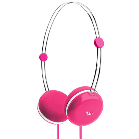 iLuv Sweet Cotton High-Fidelity Stereo Headphones for Smartphones, Pink