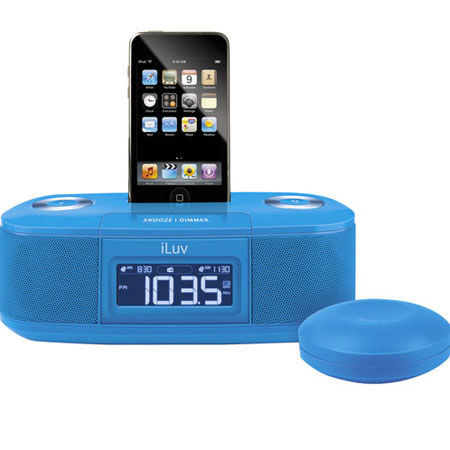 iLuv IMM153BL FM Clock Radio with Bed Shaker Blue