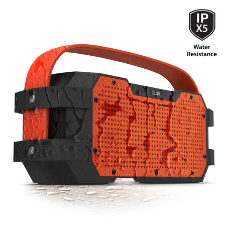 iLuv Impact Level 3 2.1 Channel Boombox-Style Bluetooth Speaker, Single, Orange