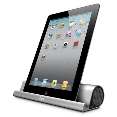 iLuv Mo'Beats Portable Stereo Bluetooth Speaker Stand, Silver