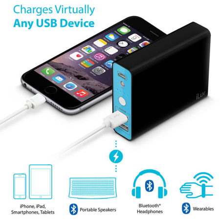 iLuv myPower 10400mAh Portable Power Bank with Dual USB & Flash LED
