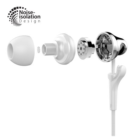 iLuv Party on Air Wireless Bluetooth 5.0 In-Ear Earphones w/ Mic, Metallic White
