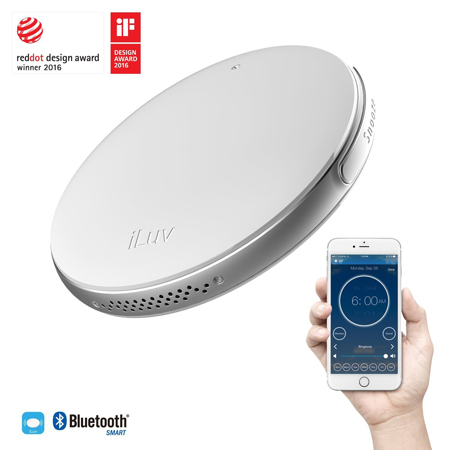 iLuv SmartShaker 2 Wireless Smartphone-Controlled Bed Alarm Shaker, White