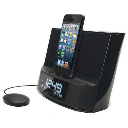 iLuv TimeShaker Dual Alarm Clock Speaker with Bed Shaker & Lightning Dock