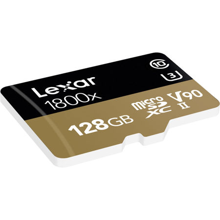 Lexar Professional 1800x 128GB UHS-II U3 microSDXC Memory Card, SD