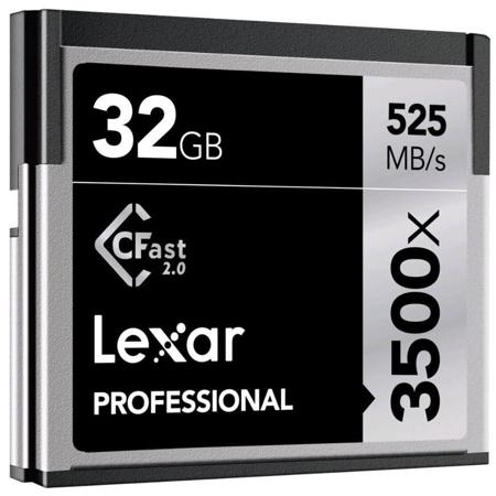 Lexar 32GB Professional 3500x CFast 2.0 Memory Card, Up to 525MB/s Read Speed