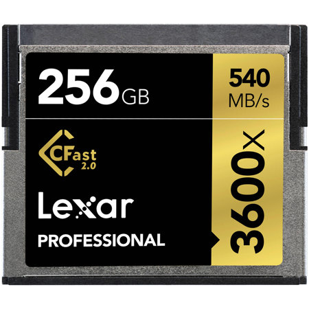 Lexar 256GB Professional 3600x CFast 2.0 Memory Card 540MB/s Read 445MB/s Write