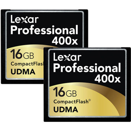 Lexar 16GB Professional 400x CompactFlash Card - SET OF 2 SKU#1621363