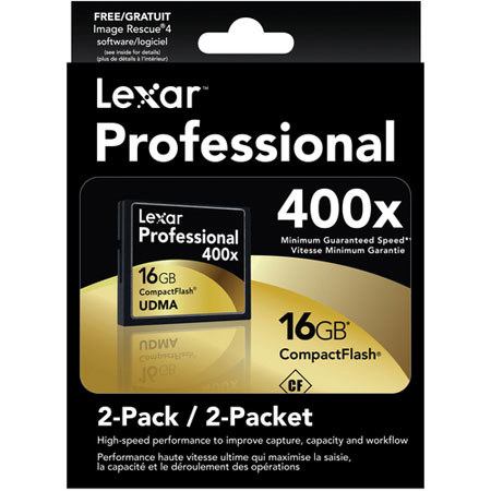 Lexar 16GB Professional 400x CompactFlash Card 2-Pack