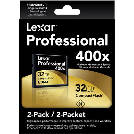 Lexar 32GB Professional 400x CompactFlash Card, 2-Pack