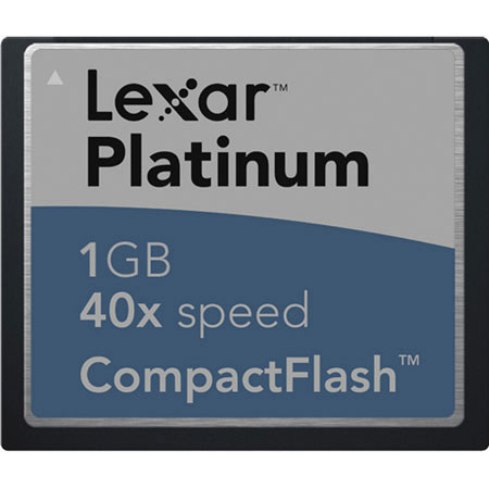 Lexar 1 GB, 40x High Speed Series, Compact Flash Memory Card with Write Acceleration (WA).
