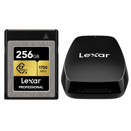 Lexar 256GB Pro CFexpress Type-B Memory Card W/CFexpress Type B USB 3.2 Reader