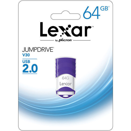 Lexar JumpDrive V30 64GB USB 2.0 Flash Drive, Purple